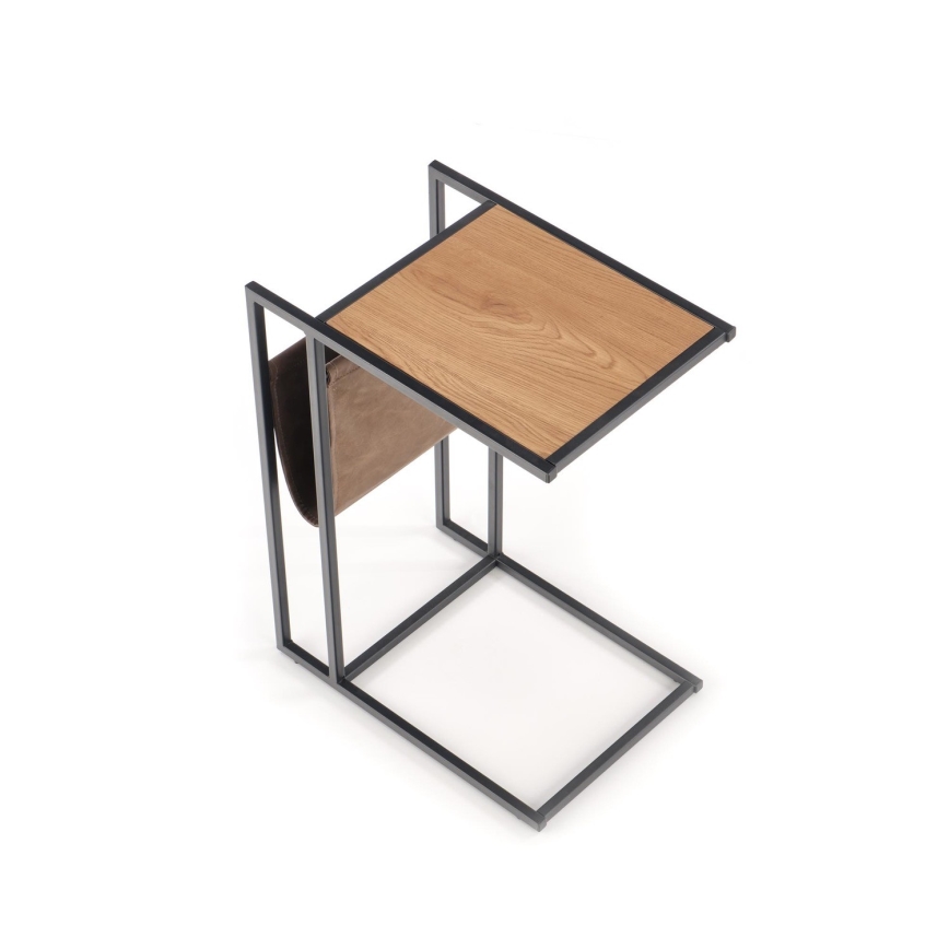 Tavolino COMPACT 65x47 cm nero/marrone