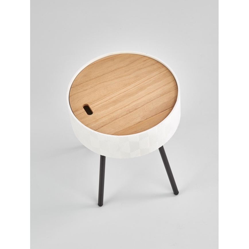 Tavolino da salotto AURA 45x38 cm bianco/nero/beige