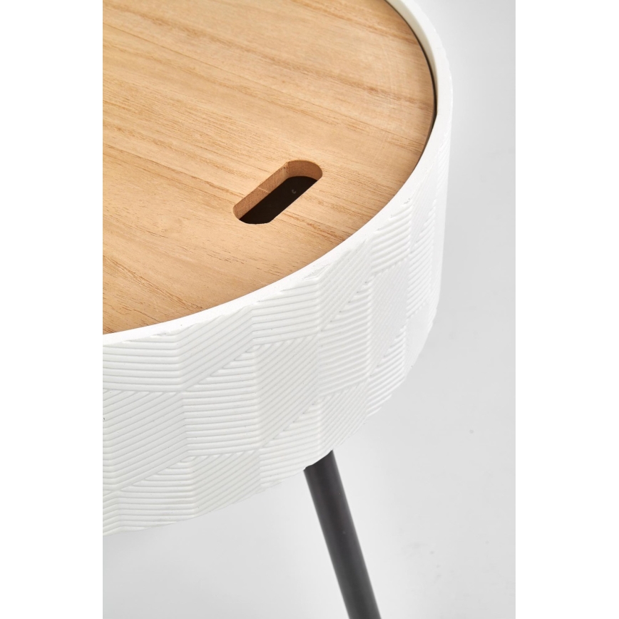 Tavolino da salotto AURA 45x38 cm bianco/nero/beige