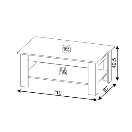 Tavolino da salotto COCO in rovere Artisan