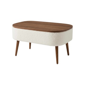 Tavolino da salotto FELPO 60x90 cm bianco/noce