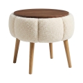Tavolino da salotto FELPO Ø 45 cm crema/noce