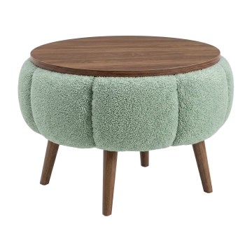Tavolino da salotto FELPO Ø 45 cm verde/noce
