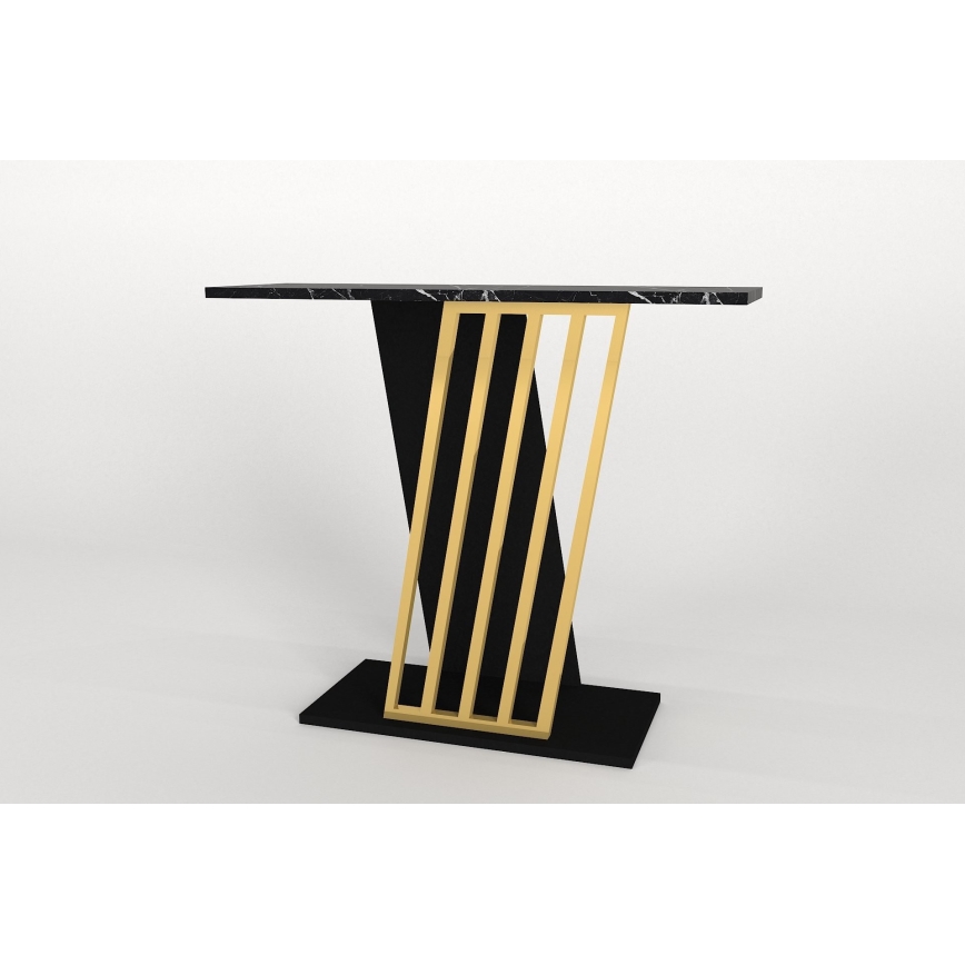 Tavolino da salotto GRAVITY 76,8x90 cm nero/oro