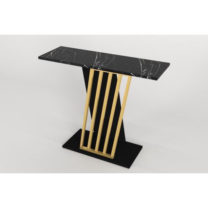 Tavolino da salotto GRAVITY 76,8x90 cm nero/oro
