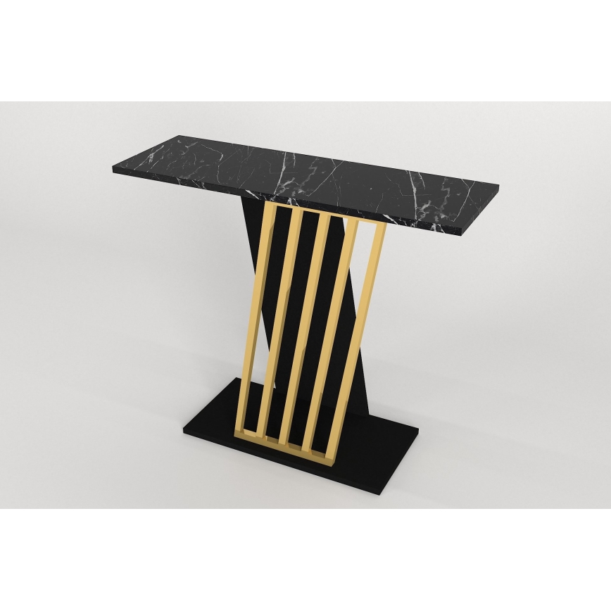Tavolino da salotto GRAVITY 76,8x90 cm nero/oro