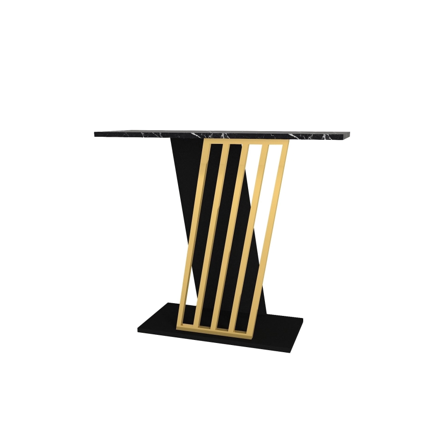Tavolino da salotto GRAVITY 76,8x90 cm nero/oro