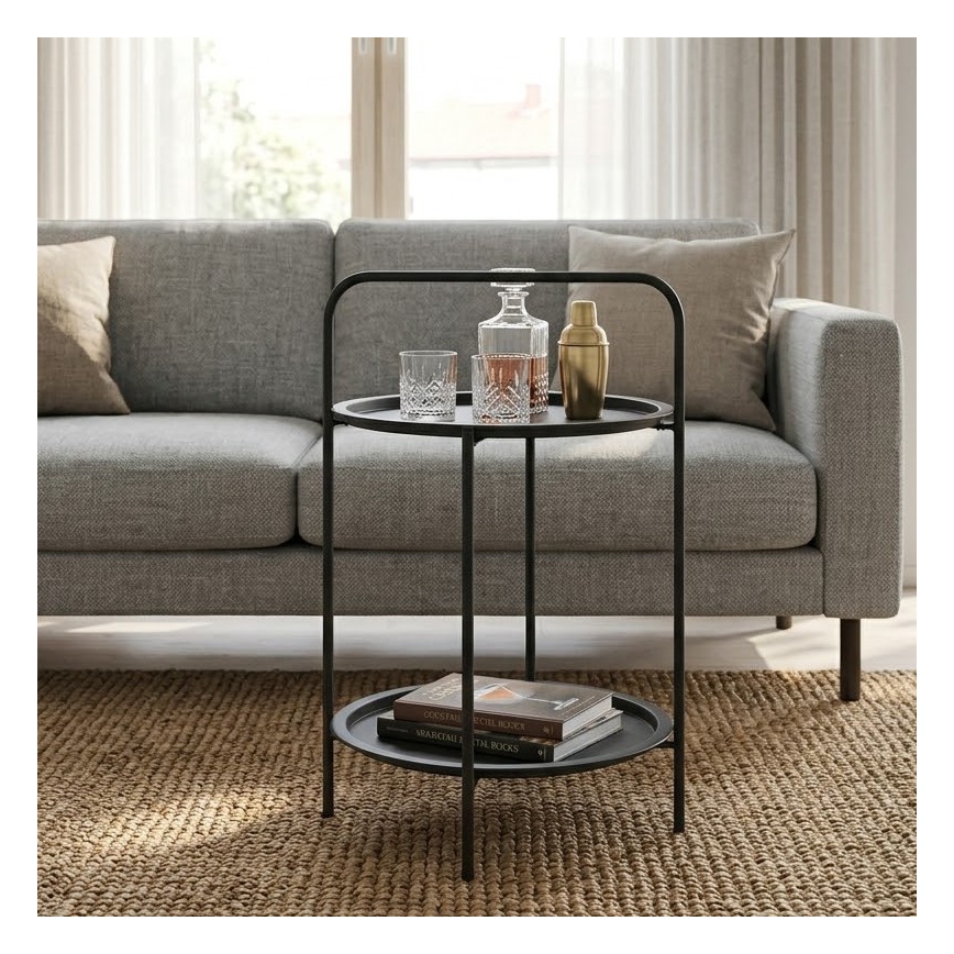 Tavolino da salotto HAGE 50x66 cm nero