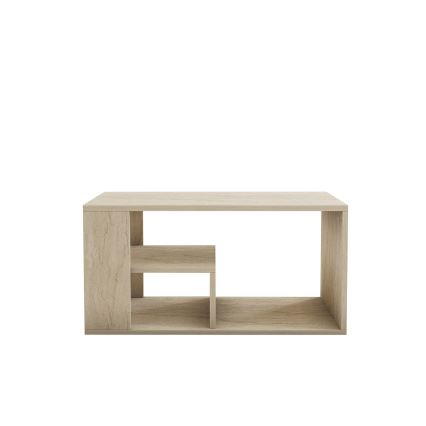 Tavolino da salotto JELIO, finitura effetto marmo beige