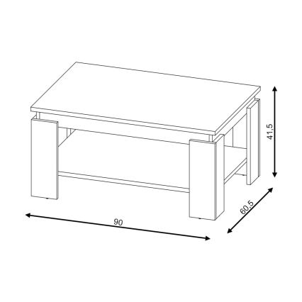 Tavolino da salotto LUNO rovere artisan/nero