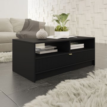 Tavolino da salotto TIRENO 40x100 cm nero