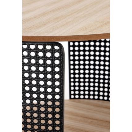 Tavolino da salotto TRAFICA 41x41 cm nero/beige