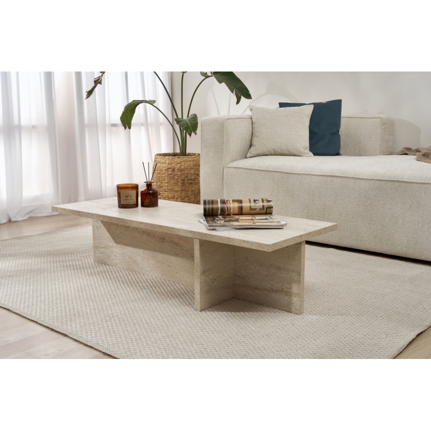Tavolino da salotto VERUM 120x45 cm in travertino