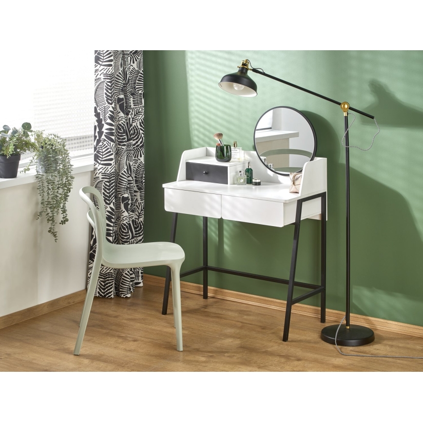 Tavolino da toilette AGNES 120x80 cm bianco/nero