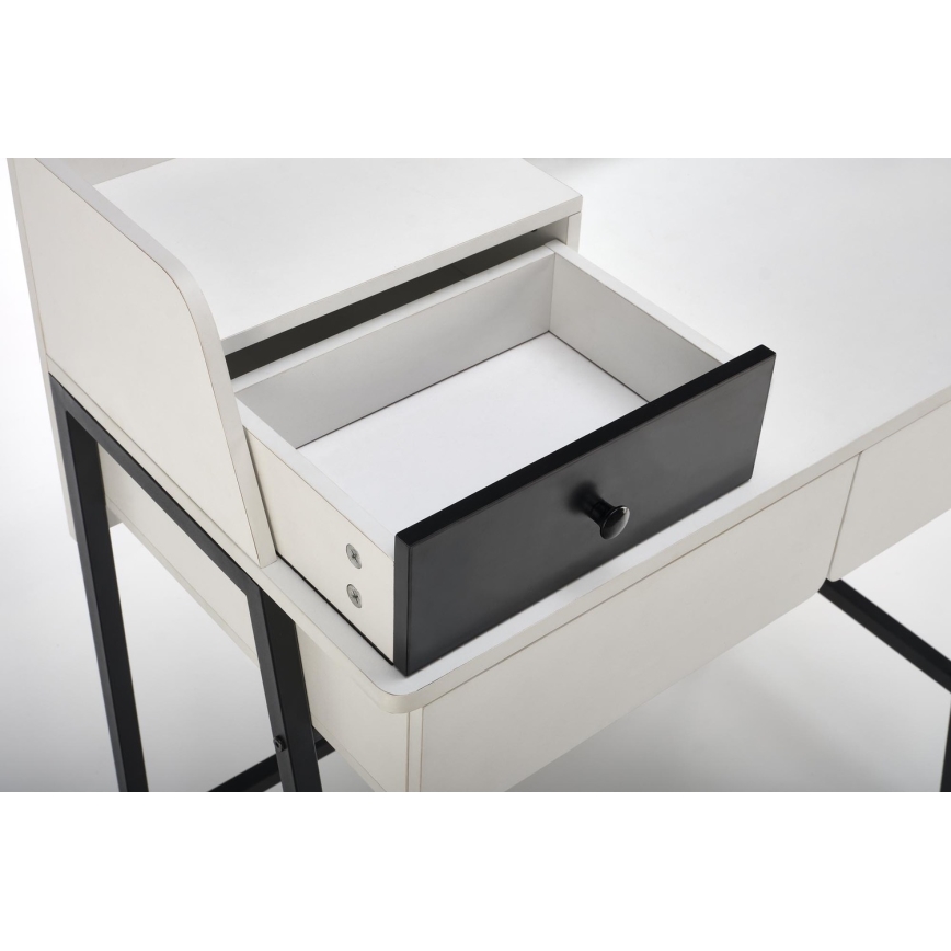 Tavolino da toilette AGNES 120x80 cm bianco/nero