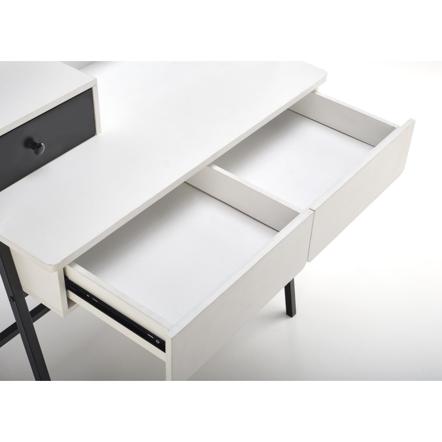 Tavolino da toilette AGNES 120x80 cm bianco/nero