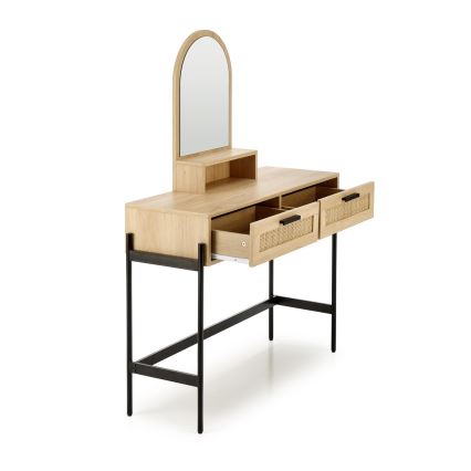 Tavolino da toilette CARMEN 136x104 cm beige/nero
