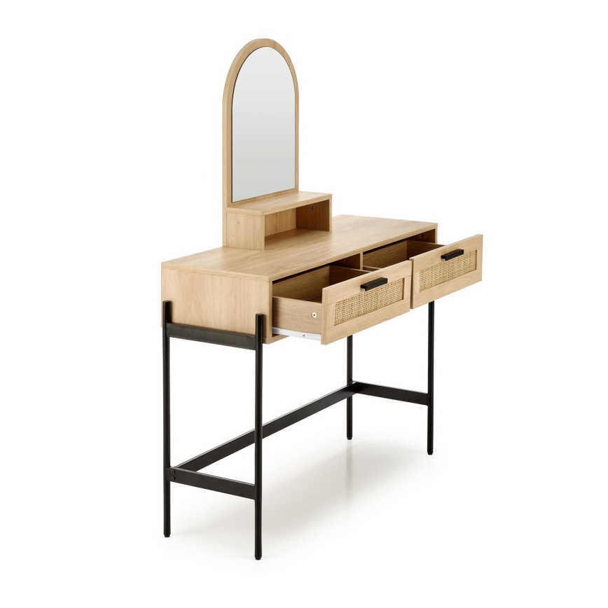 Tavolino da toilette CARMEN 136x104 cm beige/nero