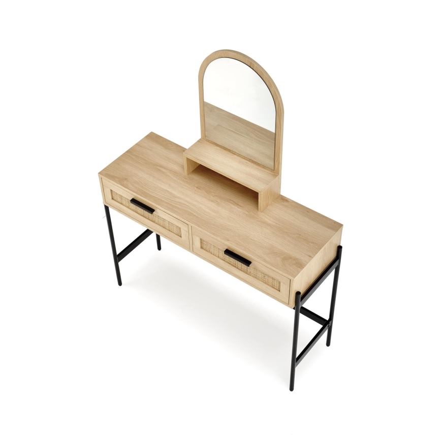 Tavolino da toilette CARMEN 136x104 cm beige/nero