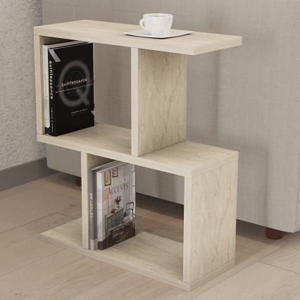 Tavolino d'appoggio CROS, finitura marmo beige