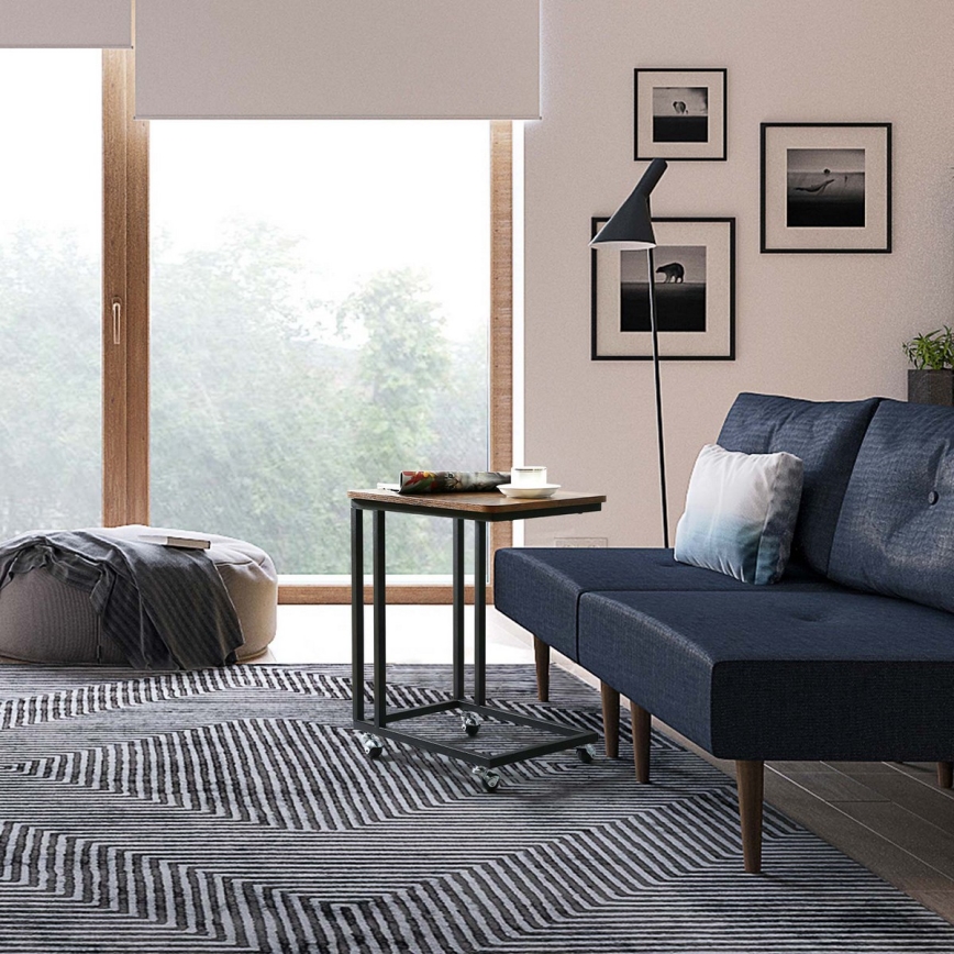 Tavolino d'appoggio mobile ELDUR marrone/nero