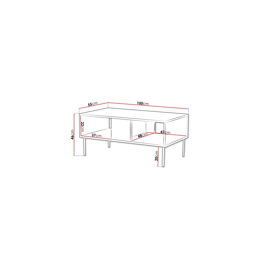 Tavolino DECO 46x100 cm noce warmia