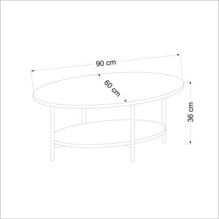 Tavolino ELIS 36x90 cm quercia/bianco