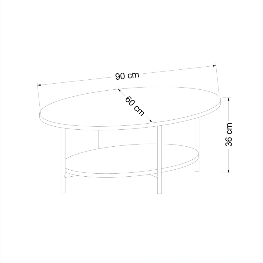 Tavolino ELIS 36x90 cm quercia/bianco