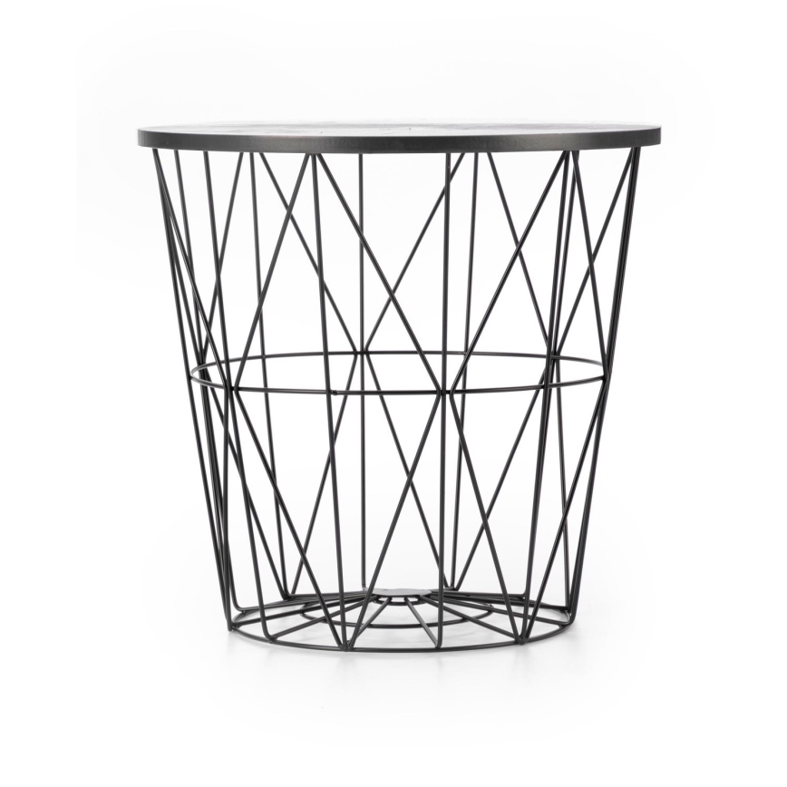 Tavolino HARISSA 41x42 cm nero/nero marmor decor