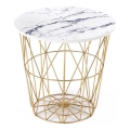 Tavolino HARISSA 41x42 cm oro/bianco marmor decor