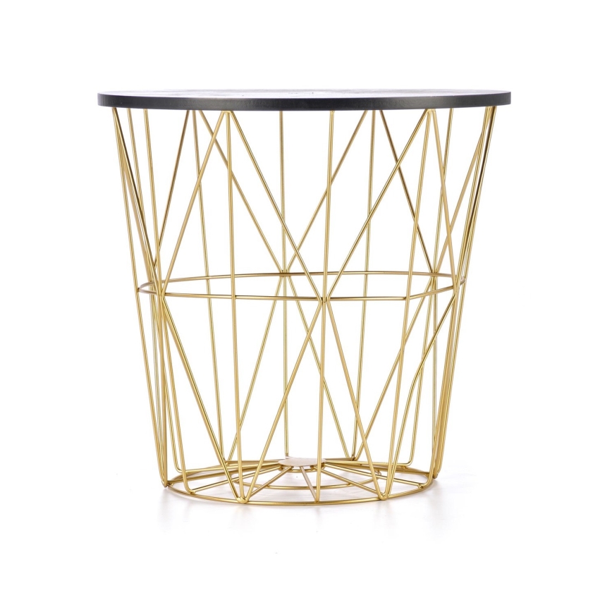 Tavolino HARISSA 41x42 cm oro/nero marmor decor