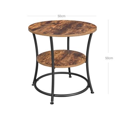 Tavolino laterale ELDUR marrone/nero