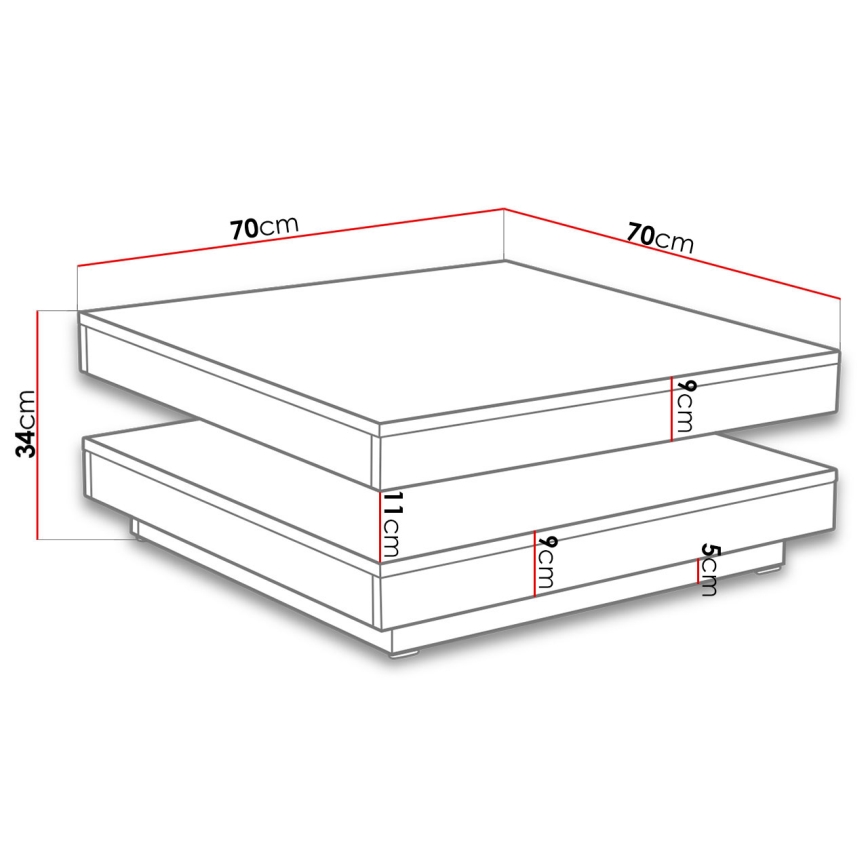 Tavolino NENANI 34x70 cm bianco