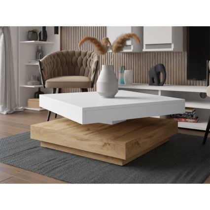 Tavolino NENANI 34x70 cm bianco/quercia wotan