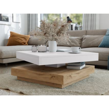 Tavolino NENANI 34x70 cm bianco/quercia wotan