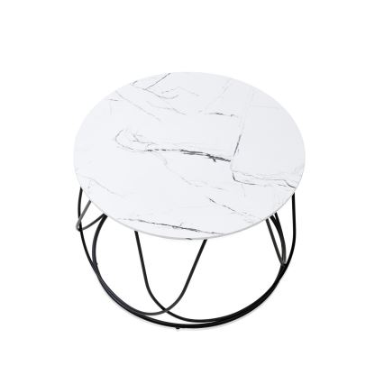 Tavolino NUBIRA 41x60 cm nero/marmor decor