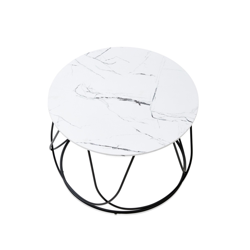 Tavolino NUBIRA 41x60 cm nero/marmor decor