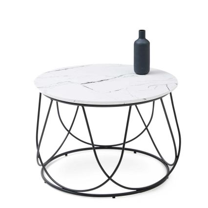 Tavolino NUBIRA 41x60 cm nero/marmor decor