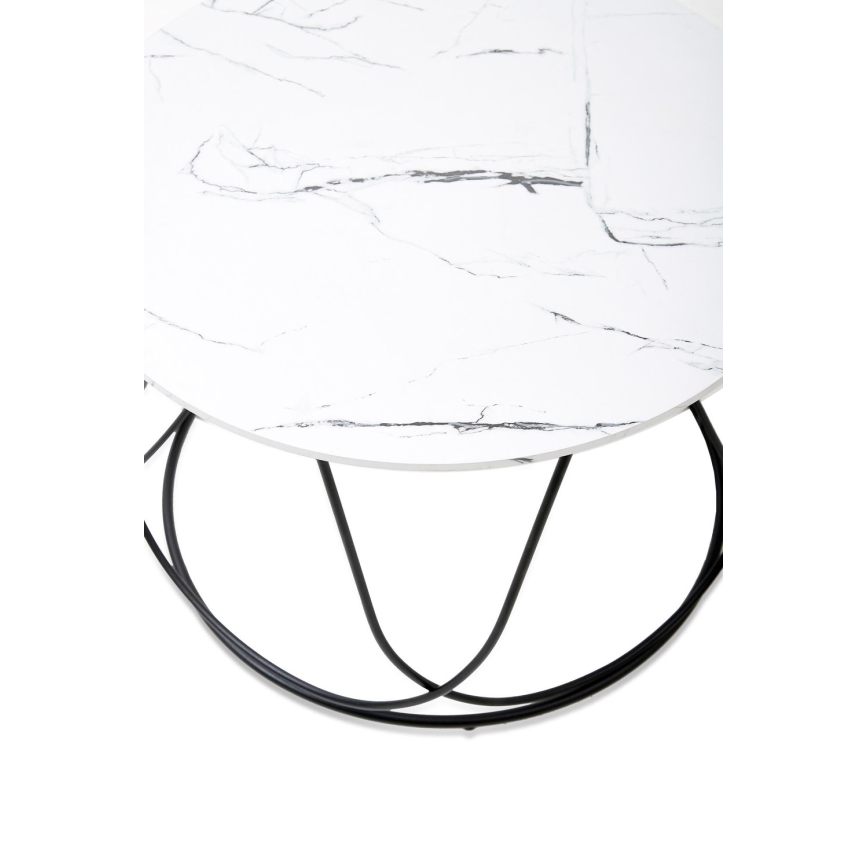 Tavolino NUBIRA 41x60 cm nero/marmor decor