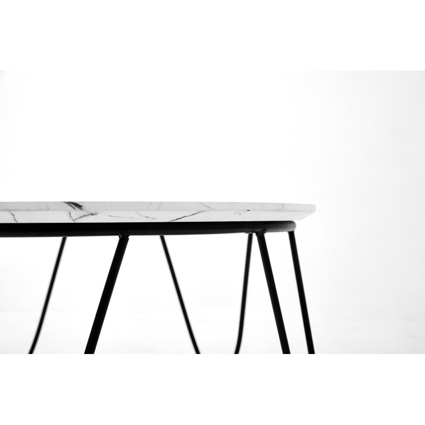 Tavolino NUBIRA 41x60 cm nero/marmor decor