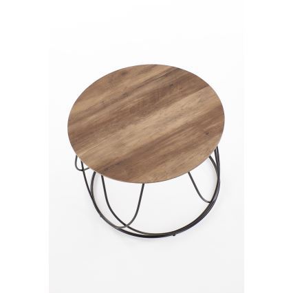 Tavolino NUBIRA 41x60 cm nero/marrone