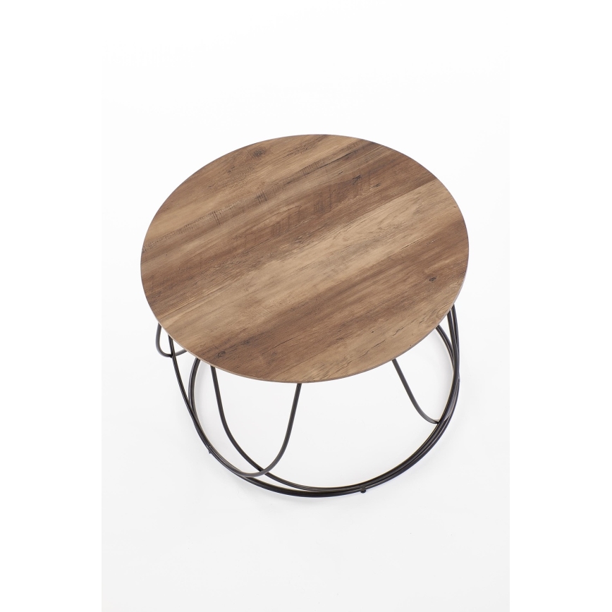 Tavolino NUBIRA 41x60 cm nero/marrone