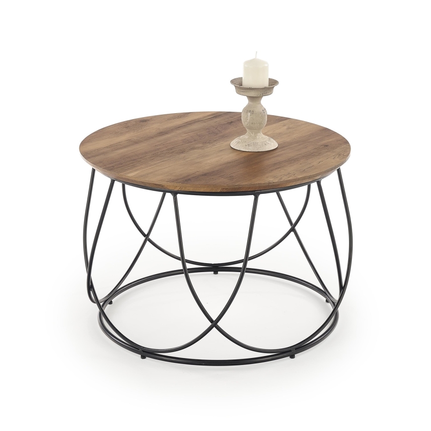 Tavolino NUBIRA 41x60 cm nero/marrone