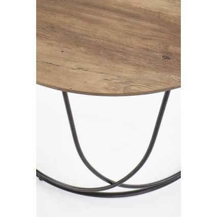 Tavolino NUBIRA 41x60 cm nero/marrone