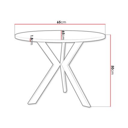 Tavolino STK 50x65 cm nero/bianco