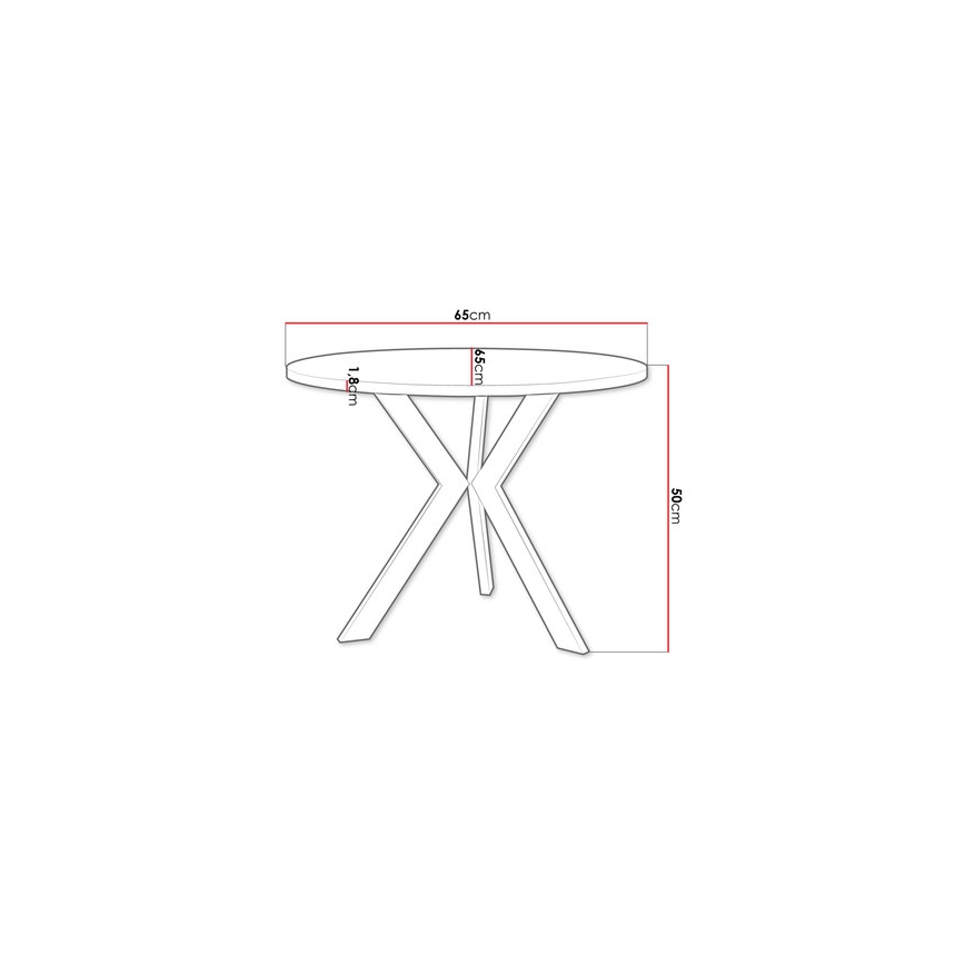 Tavolino STK 50x65 cm nero/bianco