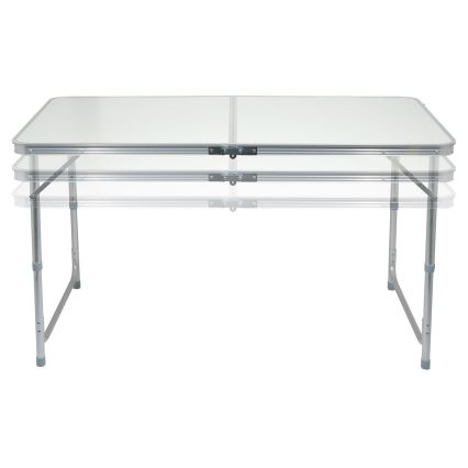 Tavolo da campeggio pieghevole + 4x sedia bianco/cromo opaco