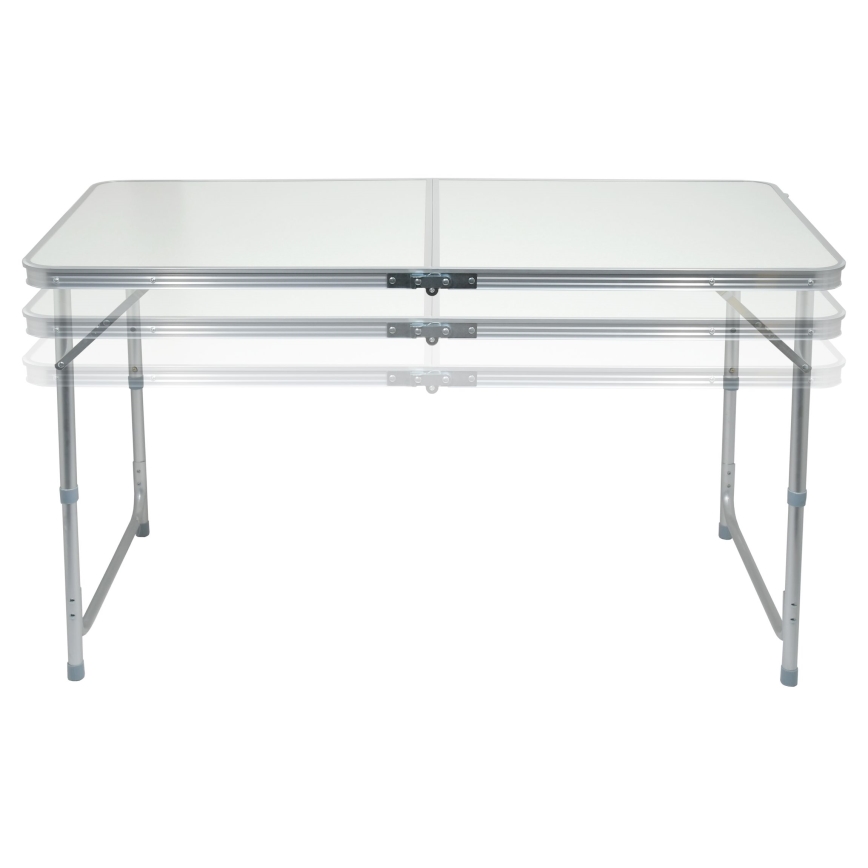 Tavolo da campeggio pieghevole + 4x sedia bianco/cromo opaco