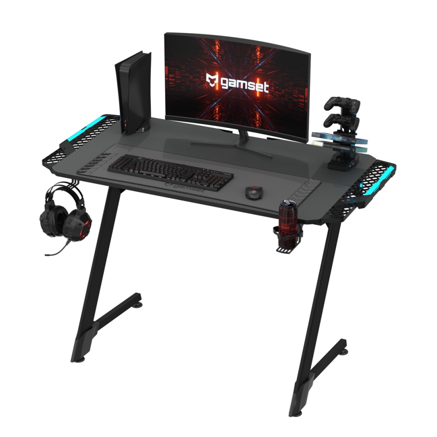 Tavolo da gioco SNAKE con LED RGB retroilluminazione 100x60 cm nero