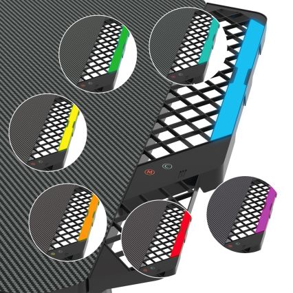 Tavolo da gioco SNAKE con LED RGB retroilluminazione 100x60 cm nero